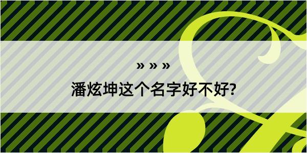 潘炫坤这个名字好不好?