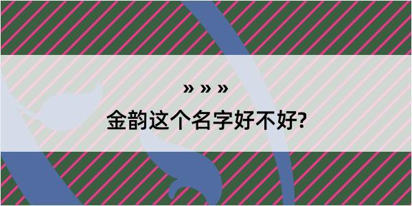 金韵这个名字好不好?