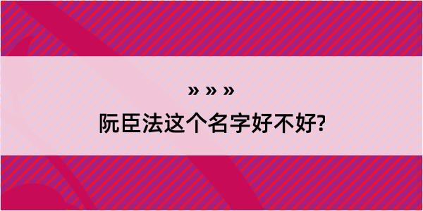 阮臣法这个名字好不好?