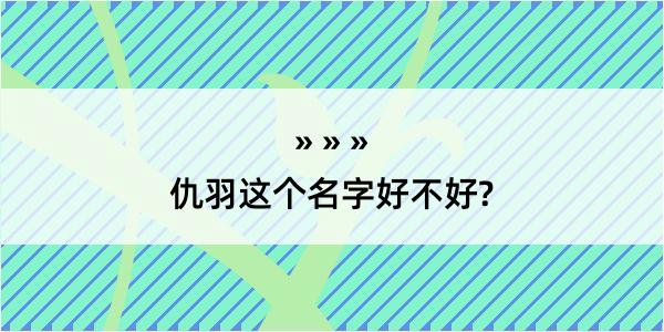 仇羽这个名字好不好?