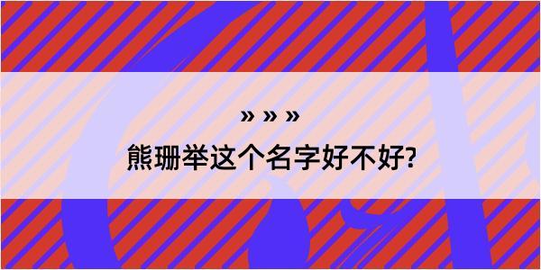 熊珊举这个名字好不好?