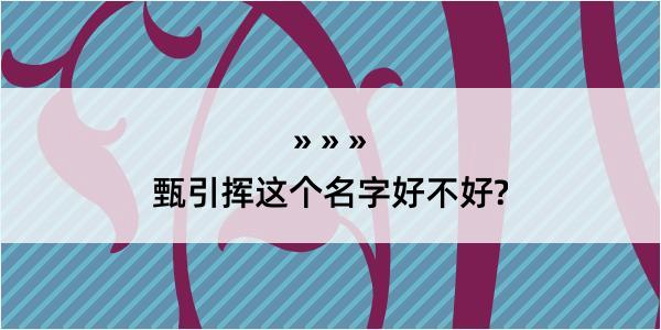 甄引挥这个名字好不好?