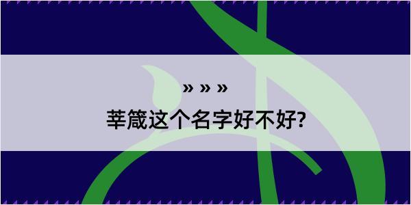 莘箴这个名字好不好?