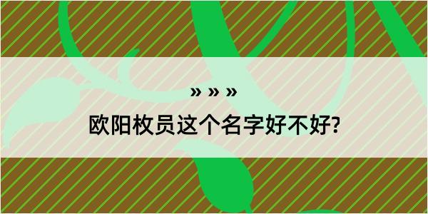 欧阳枚员这个名字好不好?