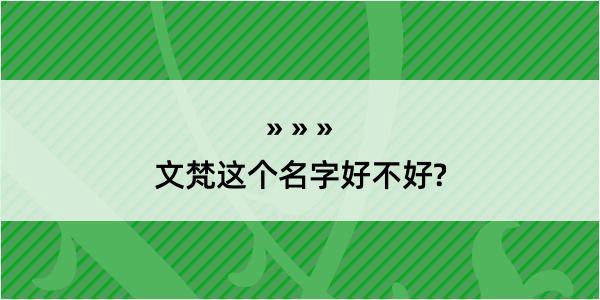 文梵这个名字好不好?