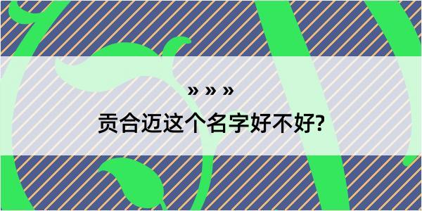 贡合迈这个名字好不好?