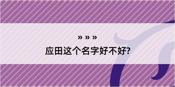 应田这个名字好不好?