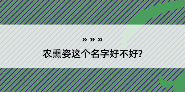 农熏姿这个名字好不好?