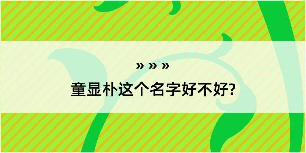 童显朴这个名字好不好?