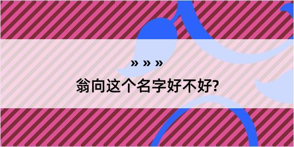 翁向这个名字好不好?