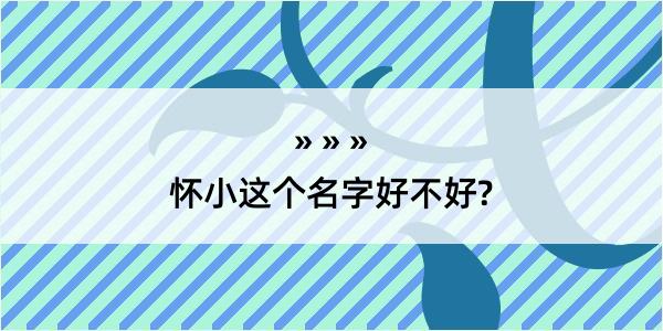 怀小这个名字好不好?