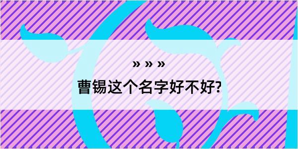 曹锡这个名字好不好?