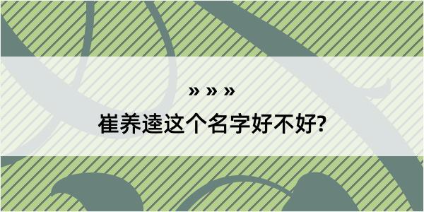 崔养逵这个名字好不好?