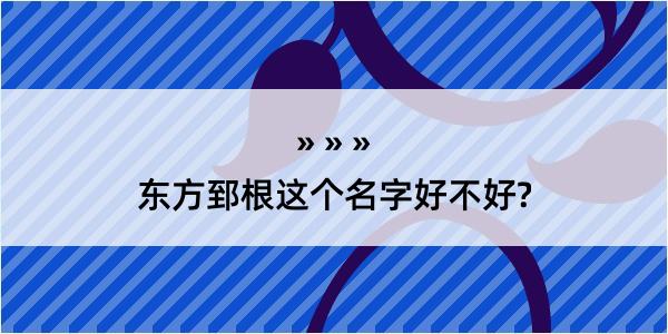 东方郅根这个名字好不好?