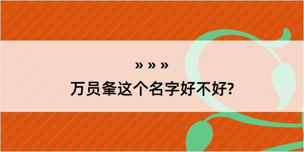 万员夆这个名字好不好?