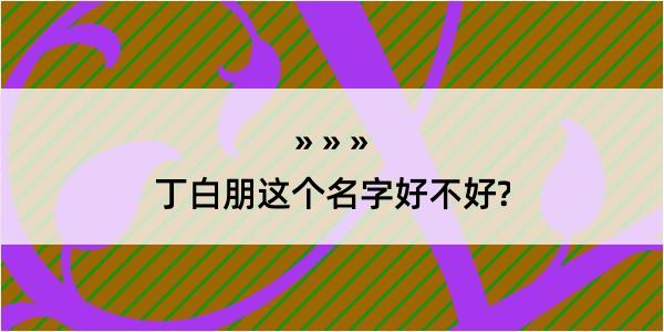 丁白朋这个名字好不好?