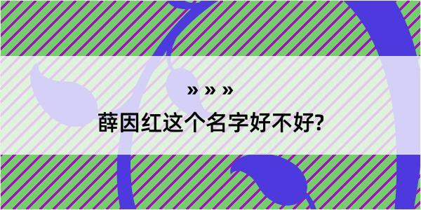 薛因红这个名字好不好?