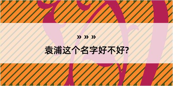 袁浦这个名字好不好?