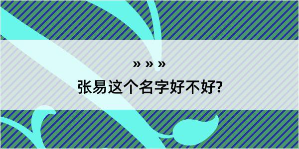 张易这个名字好不好?