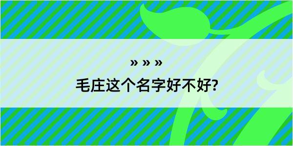 毛庄这个名字好不好?