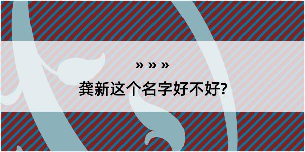 龚新这个名字好不好?