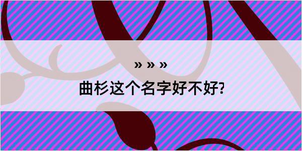 曲杉这个名字好不好?