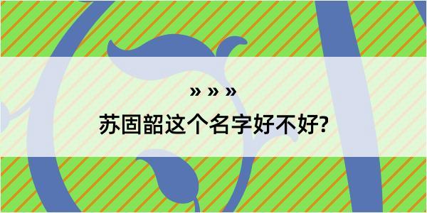 苏固韶这个名字好不好?