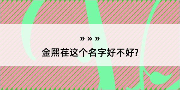 金熙荏这个名字好不好?