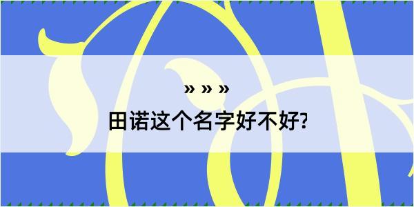 田诺这个名字好不好?