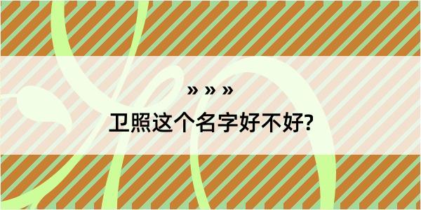 卫照这个名字好不好?