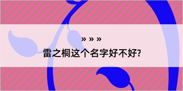 雷之桐这个名字好不好?