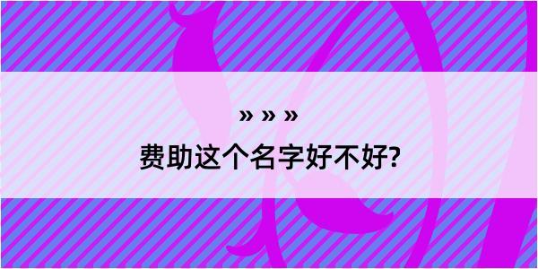 费助这个名字好不好?