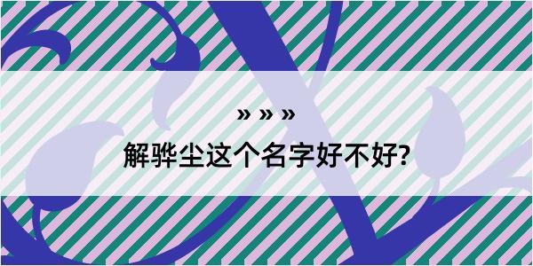 解骅尘这个名字好不好?