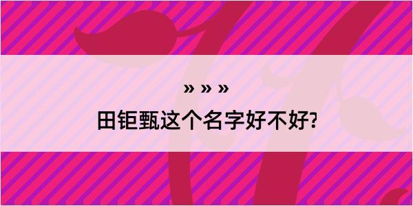 田钜甄这个名字好不好?