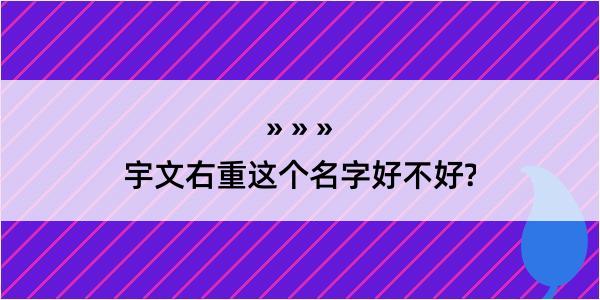 宇文右重这个名字好不好?