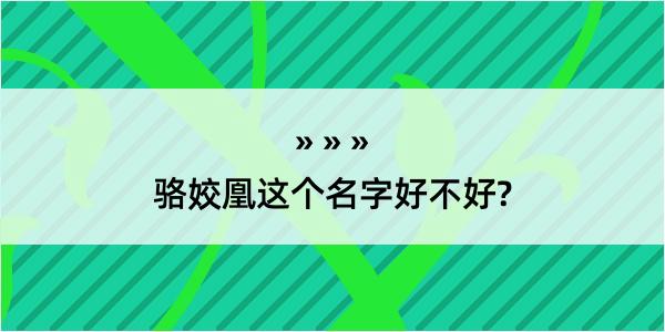 骆姣凰这个名字好不好?