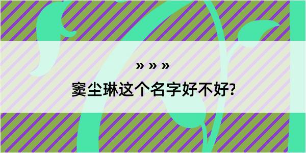 窦尘琳这个名字好不好?