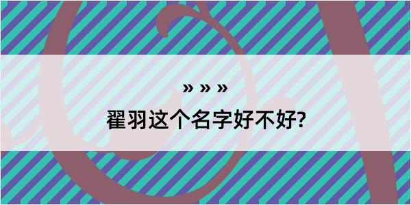 翟羽这个名字好不好?