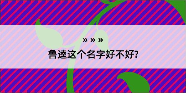 鲁逵这个名字好不好?