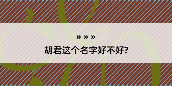 胡君这个名字好不好?