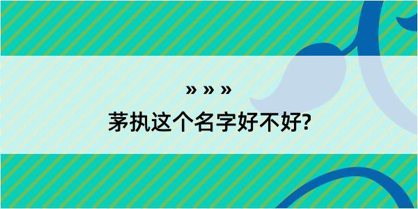 茅执这个名字好不好?