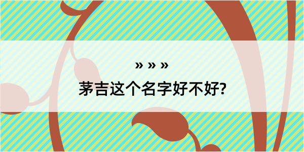 茅吉这个名字好不好?