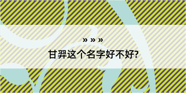 甘羿这个名字好不好?