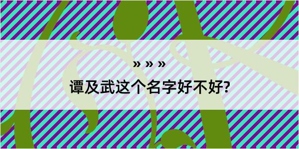 谭及武这个名字好不好?