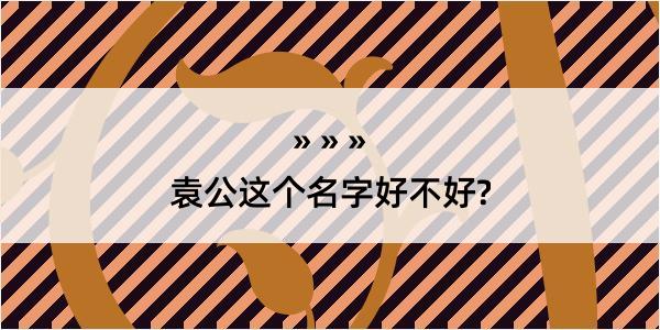 袁公这个名字好不好?