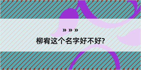 柳宥这个名字好不好?