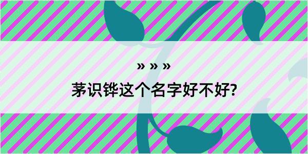 茅识铧这个名字好不好?