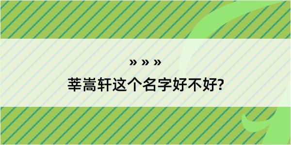 莘嵩轩这个名字好不好?