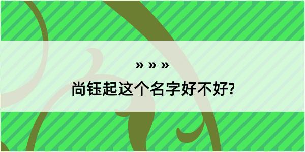 尚钰起这个名字好不好?