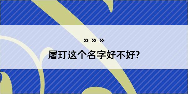 屠玎这个名字好不好?